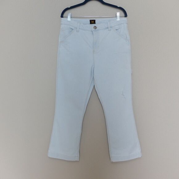 Lee Light Blue Wash Cropped Denim Jean Pants Size 14M - Picture 1 of 8